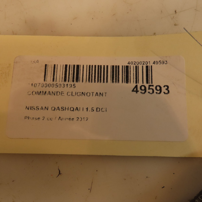 Commande clignotant occasion NISSAN QASHQAI I Phase 2 03-2010->04-2014 1.5 DCI 110ch 25540JD03A 4