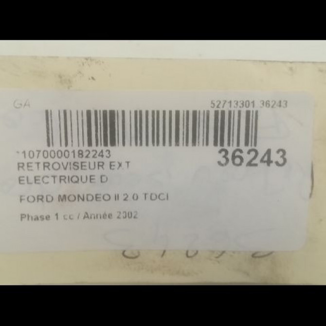 Retroviseur exterieur electrique droit occasion FORD MONDEO II Phase 1 09-2000->06-2007 2.0 TDCI 115ch 1373240 3