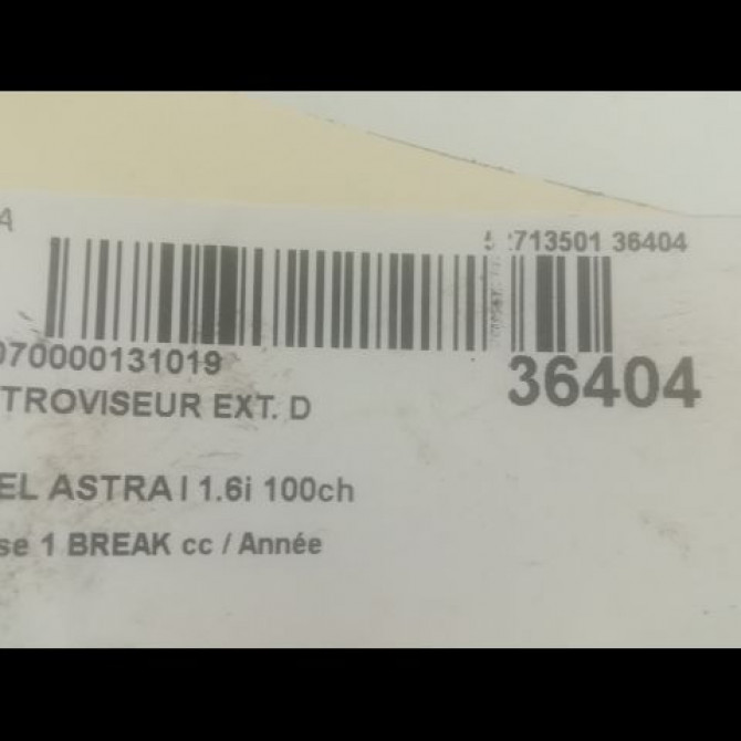 Retroviseur exterieur manuel droit occasion OPEL ASTRA I Phase 1 BREAK 10-1991->05-1994 1.6i 100ch 90449702 3