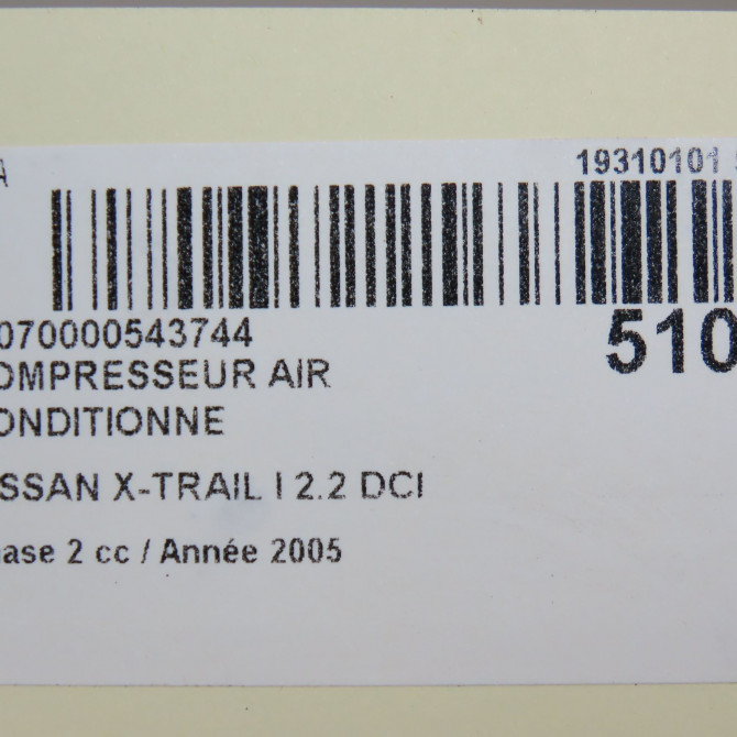 Compresseur air conditionne occasion NISSAN X-TRAIL I Phase 2 01-2004->11-2007 2.2 DCI 7