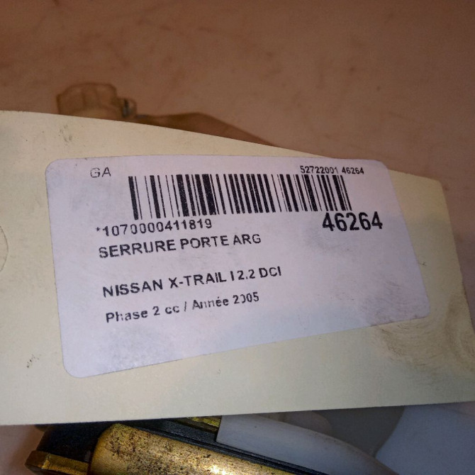 Serrure porte arg occasion NISSAN X-TRAIL I Phase 2 01-2004->11-2007 2.2 DCI 82503AA21A 5
