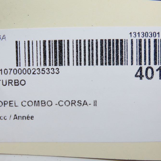Turbo occasion OPEL COMBO -CORSA- II 98102367 7