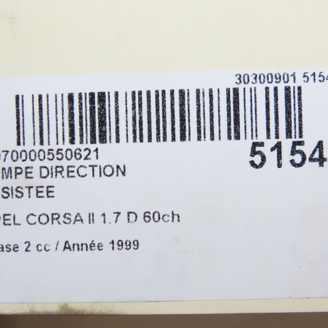 Pompe direction assistee occasion OPEL CORSA II Phase 2 04-1997->10-2000 1.7 D 60ch 90352753 5