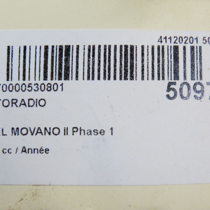 Autoradio occasion OPEL MOVANO II Phase 1 04-2010->... 5