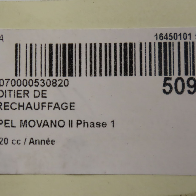 Boitier de préchauffage occasion OPEL MOVANO II Phase 1 04-2010->... 95516185 5