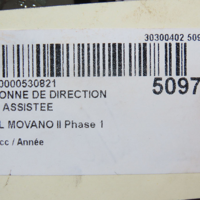 Colonne de direction non assistee occasion OPEL MOVANO II Phase 1 04-2010->... 93167683 4