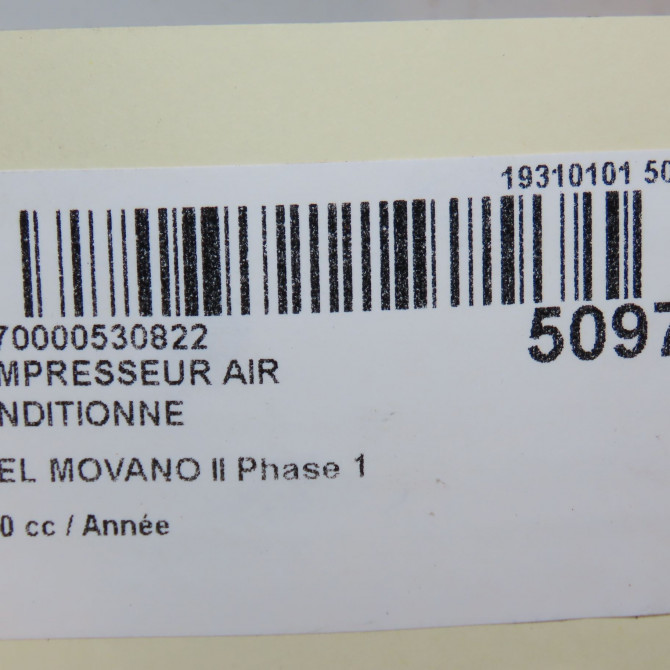 Compresseur air conditionne occasion OPEL MOVANO II Phase 1 04-2010->... 93867705 8