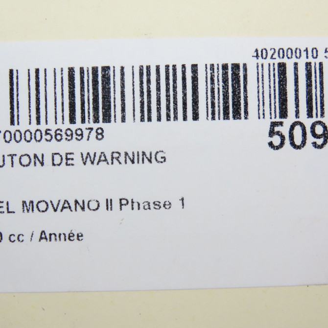 Bouton de warning occasion OPEL MOVANO II Phase 1 04-2010->... 1684194580 6