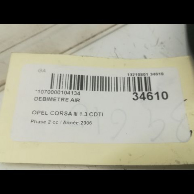 Debimetre air occasion OPEL CORSA III Phase 2 08-2003->09-2006 1.3 CDTI 93177718 4