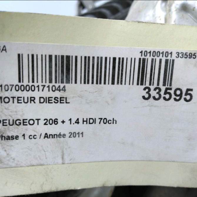 Moteur diesel occasion PEUGEOT 206 + Phase 1 03-2009->05-2013 1.4 HDI 70ch 135RP 6