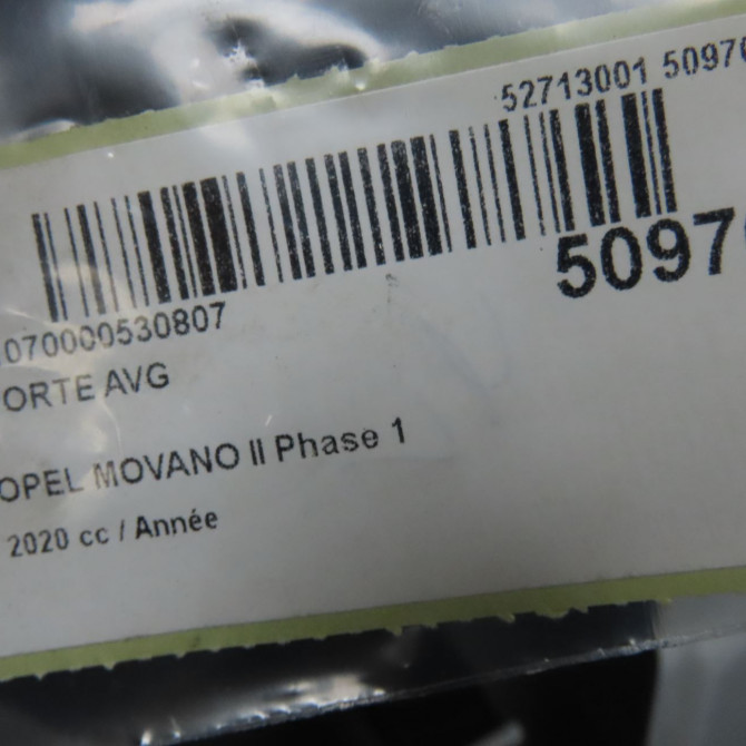 Porte avant gauche occasion OPEL MOVANO II Phase 1 04-2010->... 93197571 6