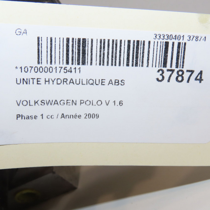 Unité hydraulique ABS occasion VOLKSWAGEN POLO V POLO V Phase 1 2009-09-01->2014-05-31 1.6 TDI 90 6R0614517S 5