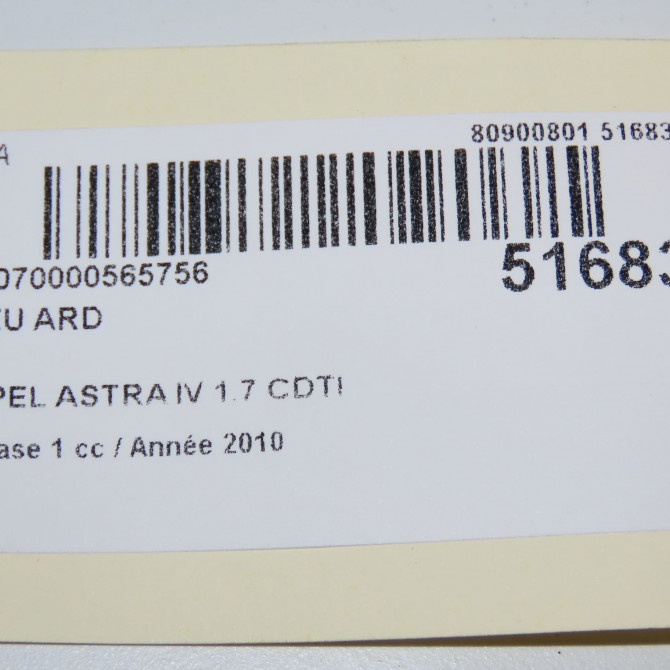 Feu arrière droit occasion OPEL ASTRA IV Phase 1 01-2010->06-2012 1.7 CDTI 125ch 13306454 5