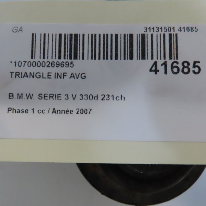 Triangle inf avg occasion B.M.W. SERIE 3 V Phase 1 03-2005->09-2008 330d 231ch 3