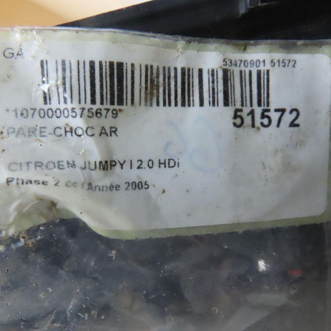 Pare-choc arrière occasion CITROEN JUMPY I Phase 2 01-2004->12-2006 2.0 HDi 95ch 7410V2 8