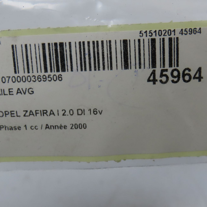 Aile avant gauche occasion OPEL ZAFIRA I Phase 1 03-1999->07-2005 2.0 DI 16v 24406726 6