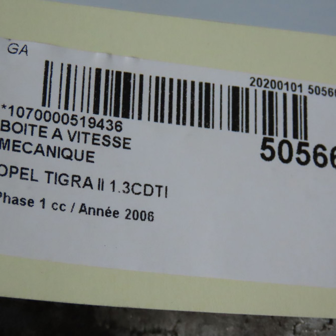 Boîte à vitesse mecanique occasion OPEL TIGRA II Phase 1 09-2004->... 1.3CDTI 55565132 6