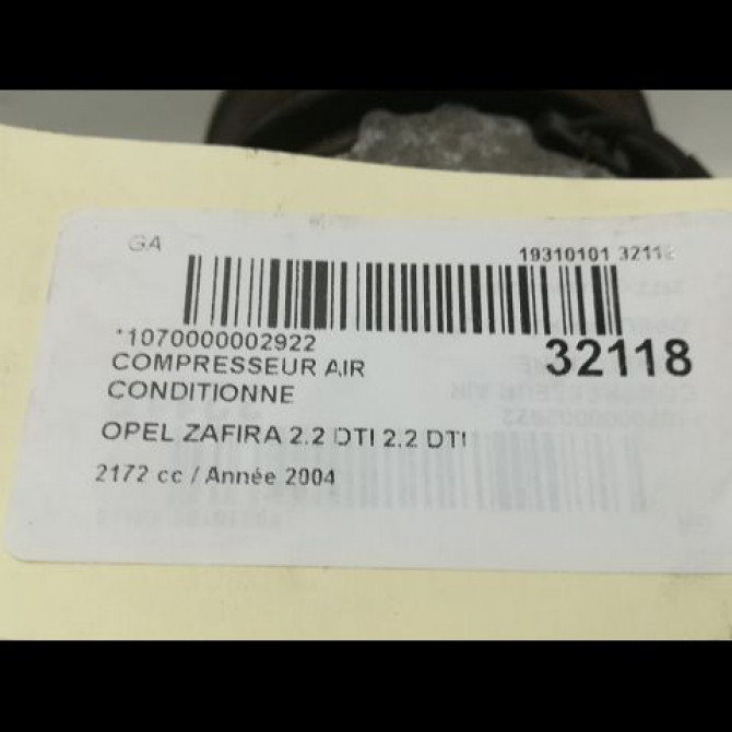 Compresseur air conditionne occasion OPEL ZAFIRA I Phase 1 03-1999->07-2005 24430319 5