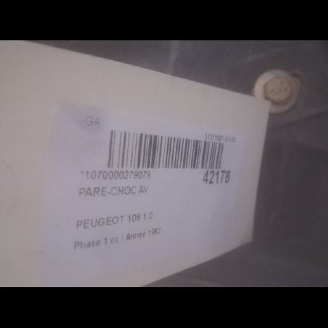 Pare-choc avant occasion PEUGEOT 106 Phase 1 09-1991->04-1996 1.0 7401E2 2