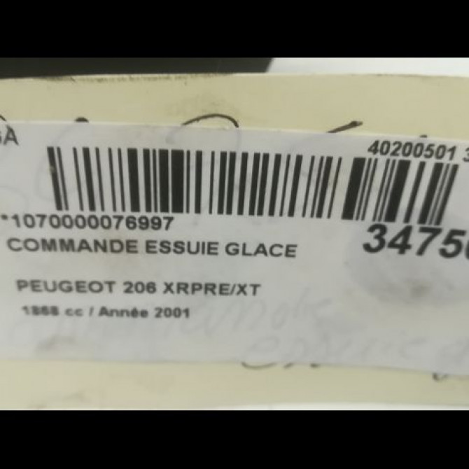 Commande essuie glace occasion PEUGEOT 206 Phase 1 09-1998->03-2009 1.9 D 4