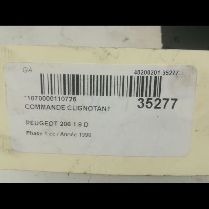Commande clignotant occasion PEUGEOT 206 Phase 1 09-1998->03-2009 1.9 D 625376 3