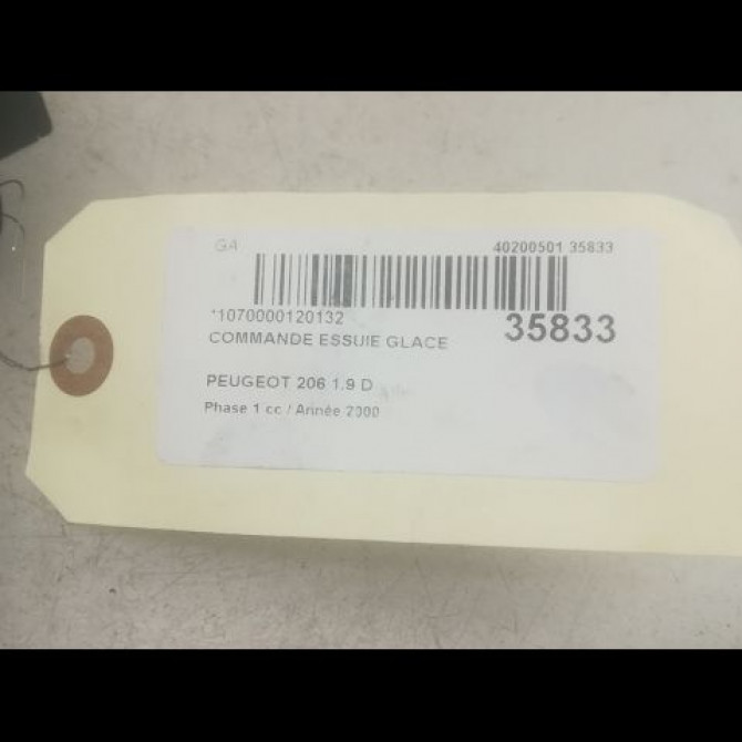 Commande essuie glace occasion PEUGEOT 206 Phase 1 09-1998->03-2009 1.9 D 2