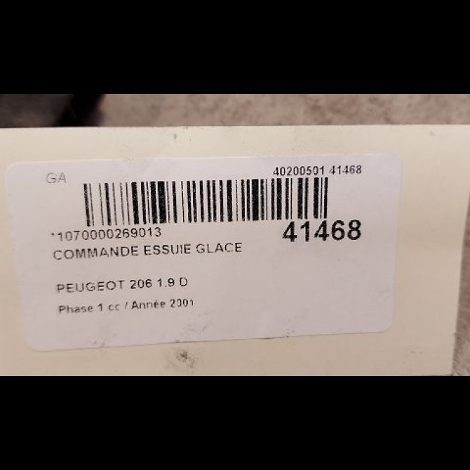 Commande essuie glace occasion PEUGEOT 206 Phase 1 09-1998->03-2009 1.9 D 2