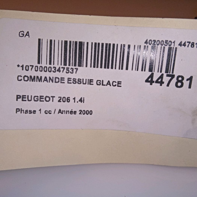 Commande essuie glace occasion PEUGEOT 206 Phase 1 09-1998->03-2009 1.4i 4