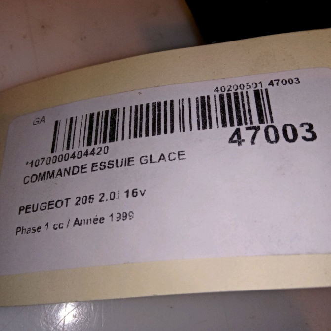 Commande essuie glace occasion PEUGEOT 206 Phase 1 09-1998->03-2009 2.0i 16v 5