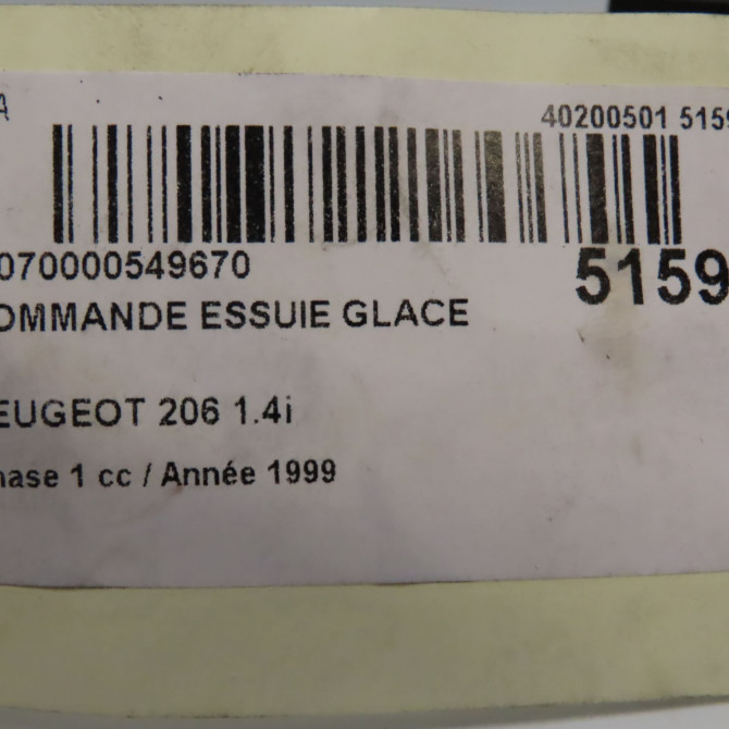 Commande essuie glace occasion PEUGEOT 206 Phase 1 09-1998->03-2009 1.4i 5