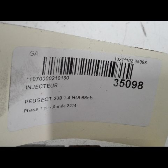 Injecteur occasion PEUGEOT 208 208 Phase 1 2012-03-01->2015-09-30 1.4 HDI 68ch 1980EJ 3