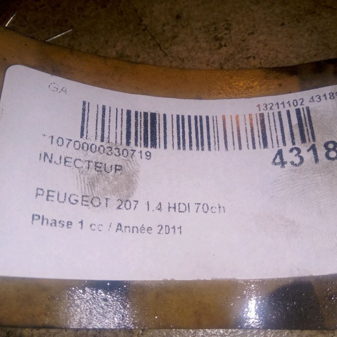 Injecteur occasion PEUGEOT 207 Phase 1 04-2006->06-2013 1.4 HDI 70ch 1980EJ 2