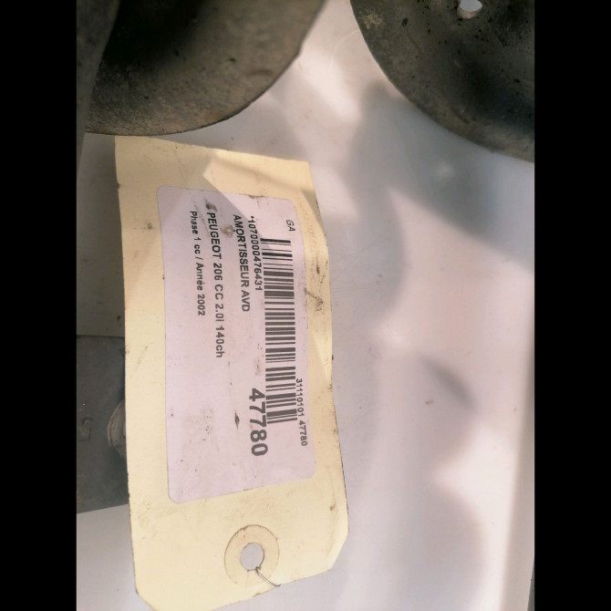 Amortisseur avant droit occasion PEUGEOT 206 CC Phase 1 10-2000->03-2007 2.0i 140ch 5202NJ 3