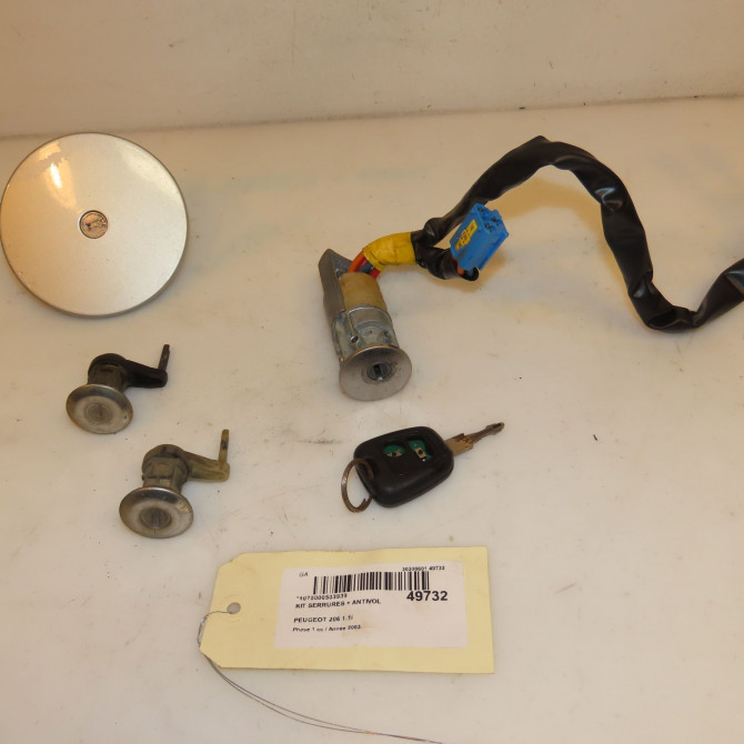 Kit serrures + antivol occasion PEUGEOT 206 Phase 1 09-1998->03-2009 1.1i 1692330580 1