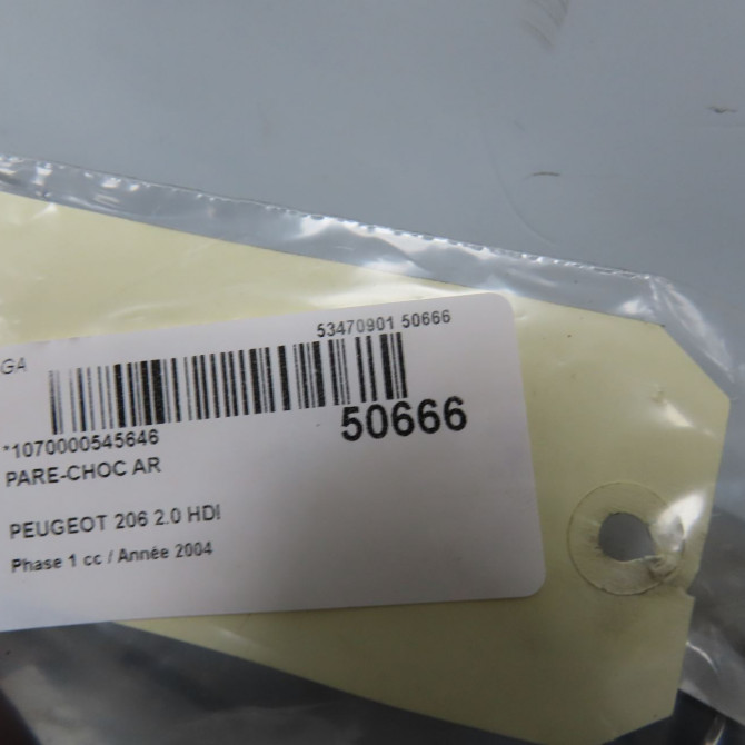 Pare-choc arrière occasion PEUGEOT 206 Phase 1 09-1998->03-2009 2.0 HDI 7410L6 6