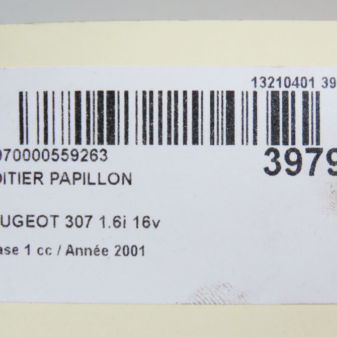 Boitier papillon occasion PEUGEOT 307 Phase 1 04-2001->06-2005 1.6i 16v 163637 6