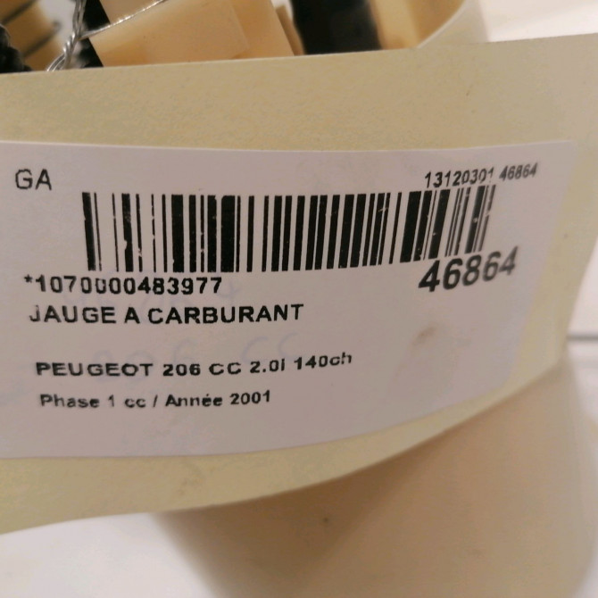 Jauge a carburant occasion PEUGEOT 206 CC Phase 1 10-2000->03-2007 2.0i 140ch 5