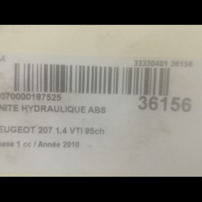 Unité hydraulique ABS occasion PEUGEOT 207 Phase 1 04-2006->06-2013 1.4 VTI 95ch 4541HQ 3