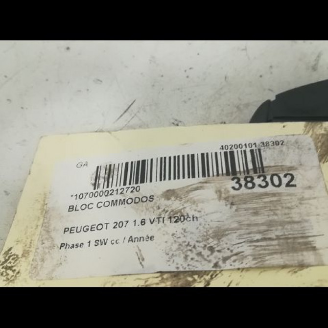Bloc commodos occasion PEUGEOT 207 Phase 1 SW 07-2007->03-2013 1.6 VTI 120ch 6242YL 5