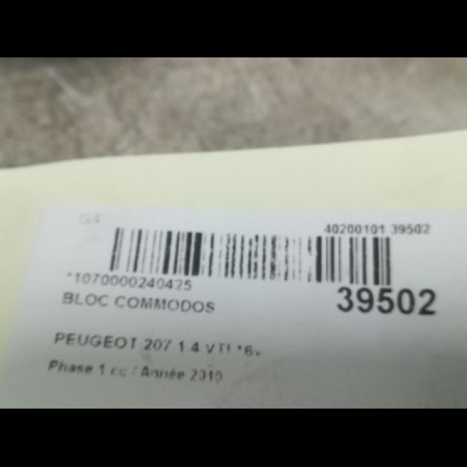 Bloc commodos occasion PEUGEOT 207 Phase 1 04-2006->06-2013 1.4 VTI 16v 95ch 6242YL 5