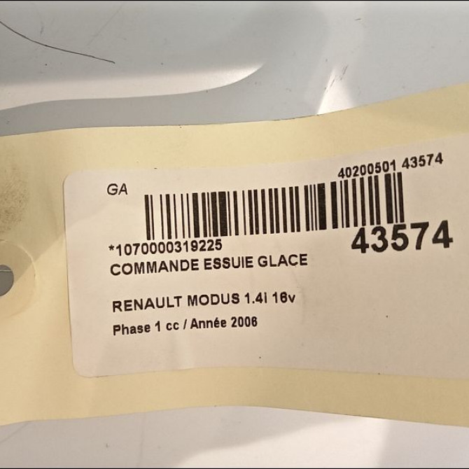 Commande essuie glace occasion RENAULT MODUS Phase 1 09-2004->12-2007 1.4i 16v 7701060097 4