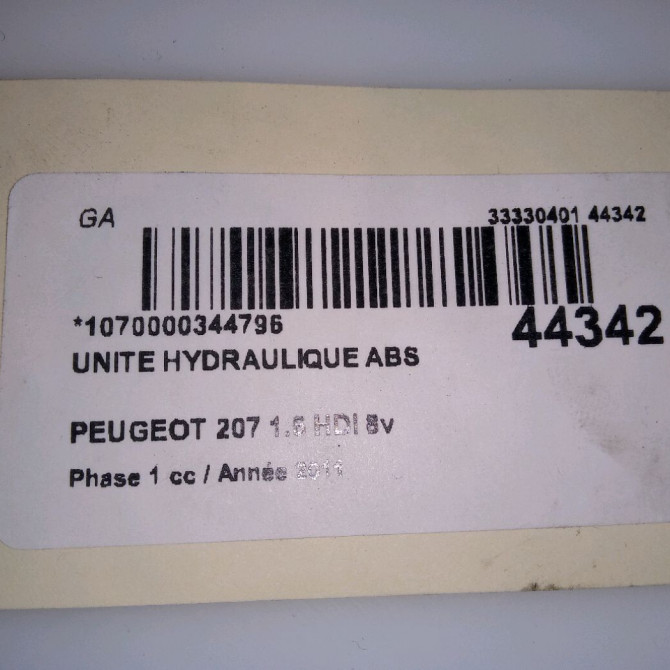 Unité hydraulique ABS occasion PEUGEOT 207 Phase 1 04-2006->06-2013 1.6 HDI 8v 92ch 4541S8 4