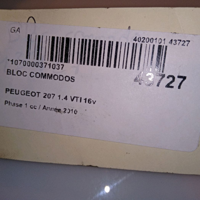 Bloc commodos occasion PEUGEOT 207 Phase 1 04-2006->06-2013 1.4 VTI 16v 95ch 6242YL 4