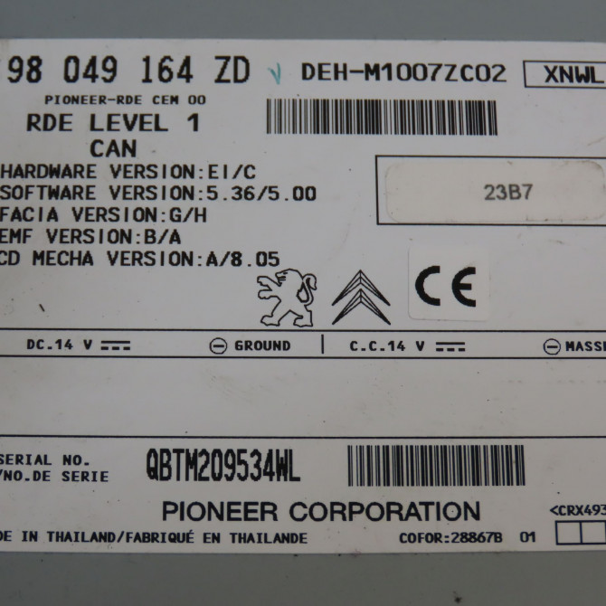 Autoradio occasion PEUGEOT 208 Phase 2 04-2015->... 1.2i PURETECH 110ch 16087573ZD 4