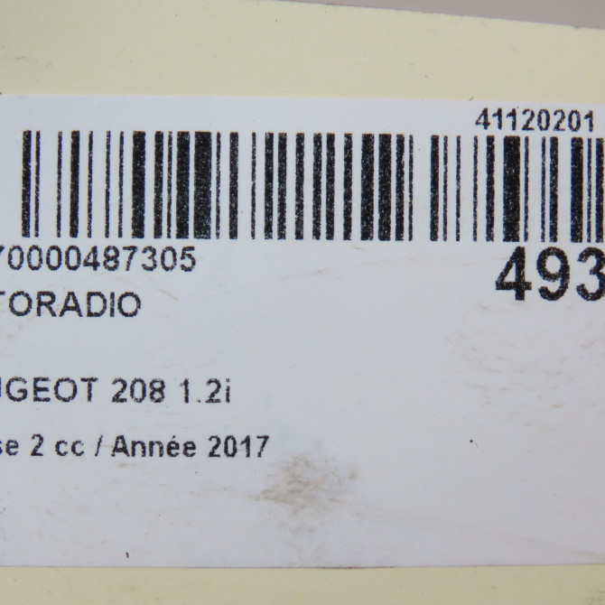 Autoradio occasion PEUGEOT 208 Phase 2 04-2015->... 1.2i PURETECH 110ch 16087573ZD 6