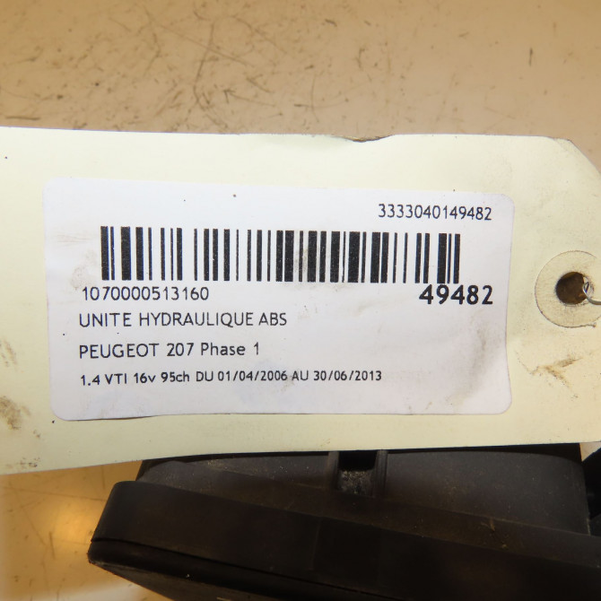 Unité hydraulique ABS occasion PEUGEOT 207 Phase 1 04-2006->06-2013 1.4 VTI 16v 95ch 4541CY 8