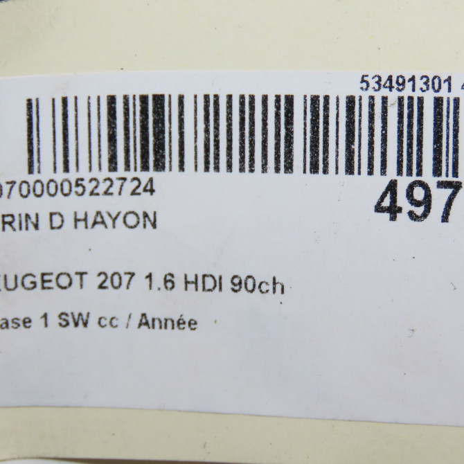 Verin droit hayon occasion PEUGEOT 207 Phase 1 SW 07-2007->03-2013 1.6 HDI 90ch 8731P9 3
