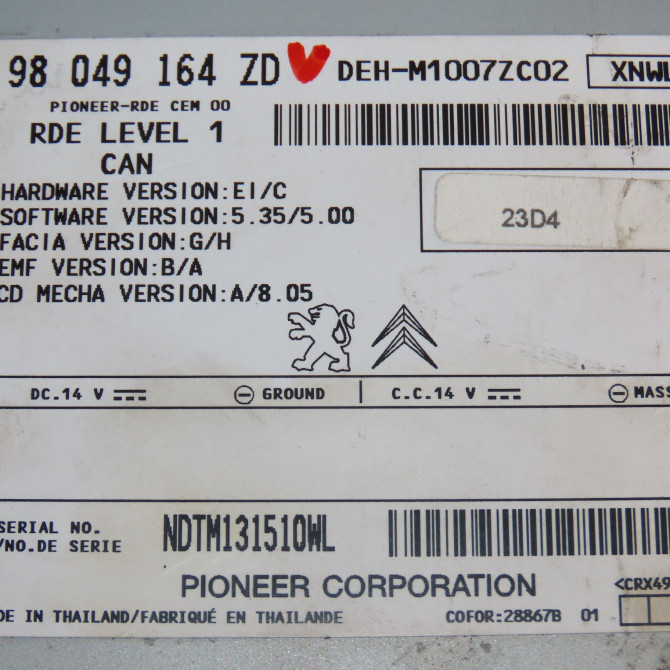 Autoradio occasion PEUGEOT 208 208 Phase 1 2012-03-01->2015-09-30 1.0 PURETECH 68ch 16087573ZD 3