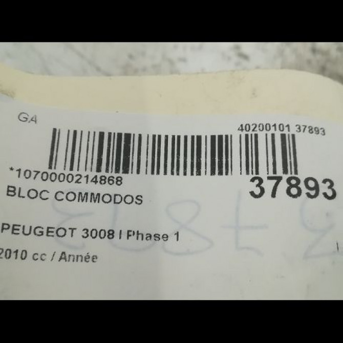 Bloc commodos occasion PEUGEOT 3008 I Phase 1 04-2009->12-2013 5