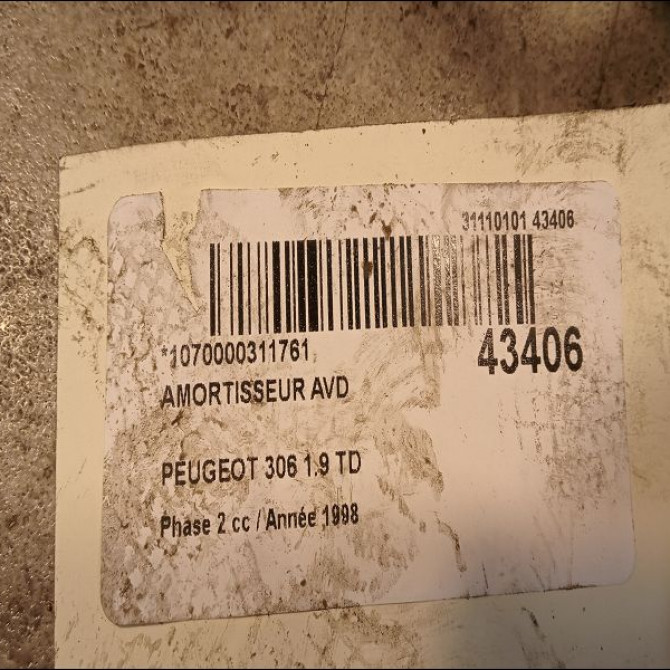 Amortisseur avant droit occasion PEUGEOT 306 Phase 2 04-1997->03-2002 1.9 TD 5208N1 2